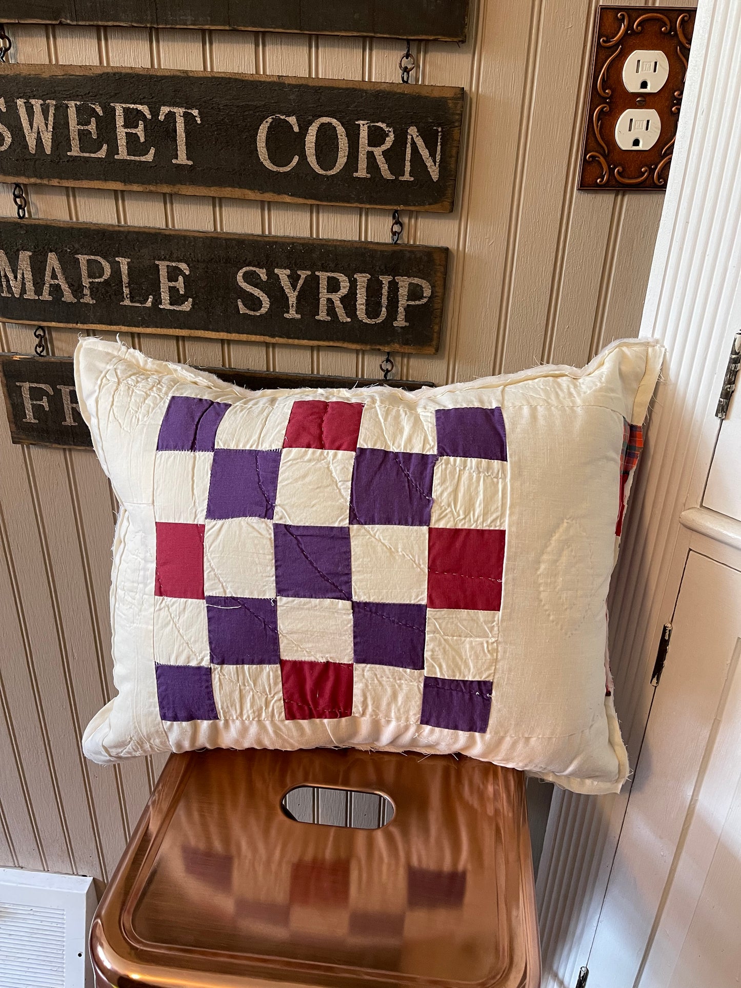 Antique Ice Cream Quilt Pillow
