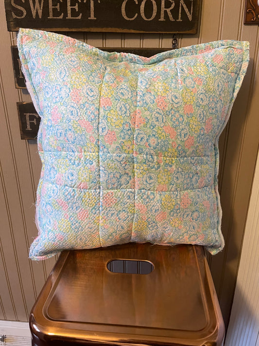 Antique Quilt Flower Basket Pillow