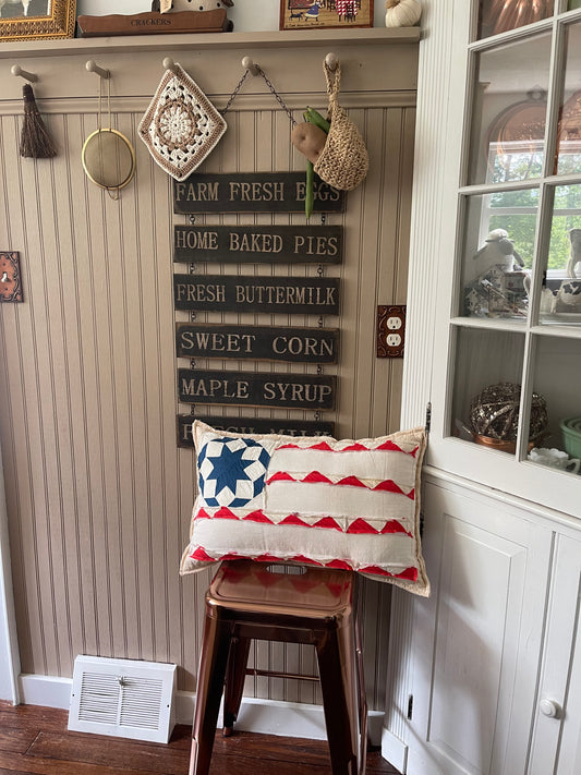 Antique Quilt Flag Pillow
