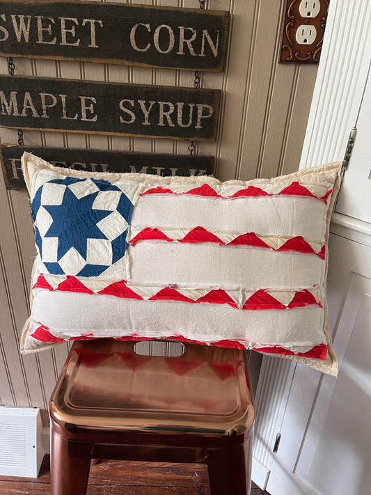 Antique Quilt Flag Pillow